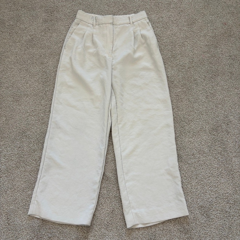 Wilfred The Effortless Pant Aritzia High Waisted Wide Leg Trousers Gray Blue 6